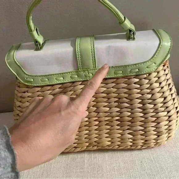 Maggie B handbag Y2K Green Wicker handbag - Picture 3 of 7